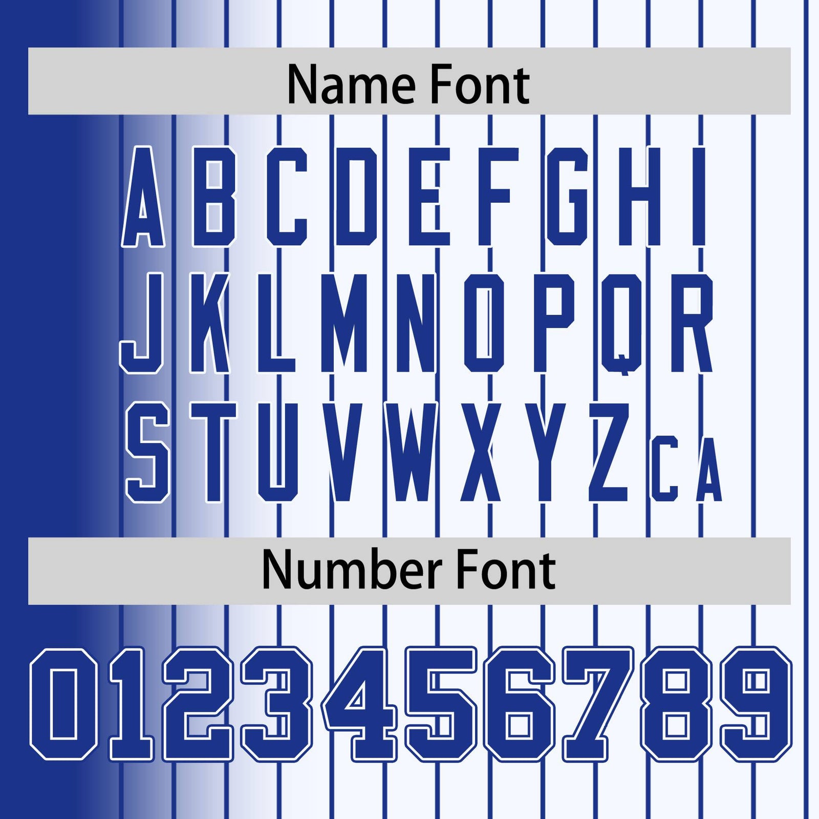 Custom White Royal Blue Pinstripe Royal Blue-White Gradient Fashion Varsity Full-Snap Jacket