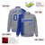 Custom Gray Royal Blue Pinstripe Royal Blue-White Gradient Fashion Varsity Full-Snap Jacket