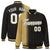 Custom Black Old-Gold Pinstripe White-Old Gold Gradient Fashion Varsity Full-Snap Jacket