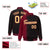 Custom Black Crimson Pinstripe Old Gold-Crimson Gradient Fashion Varsity Full-Snap Jacket