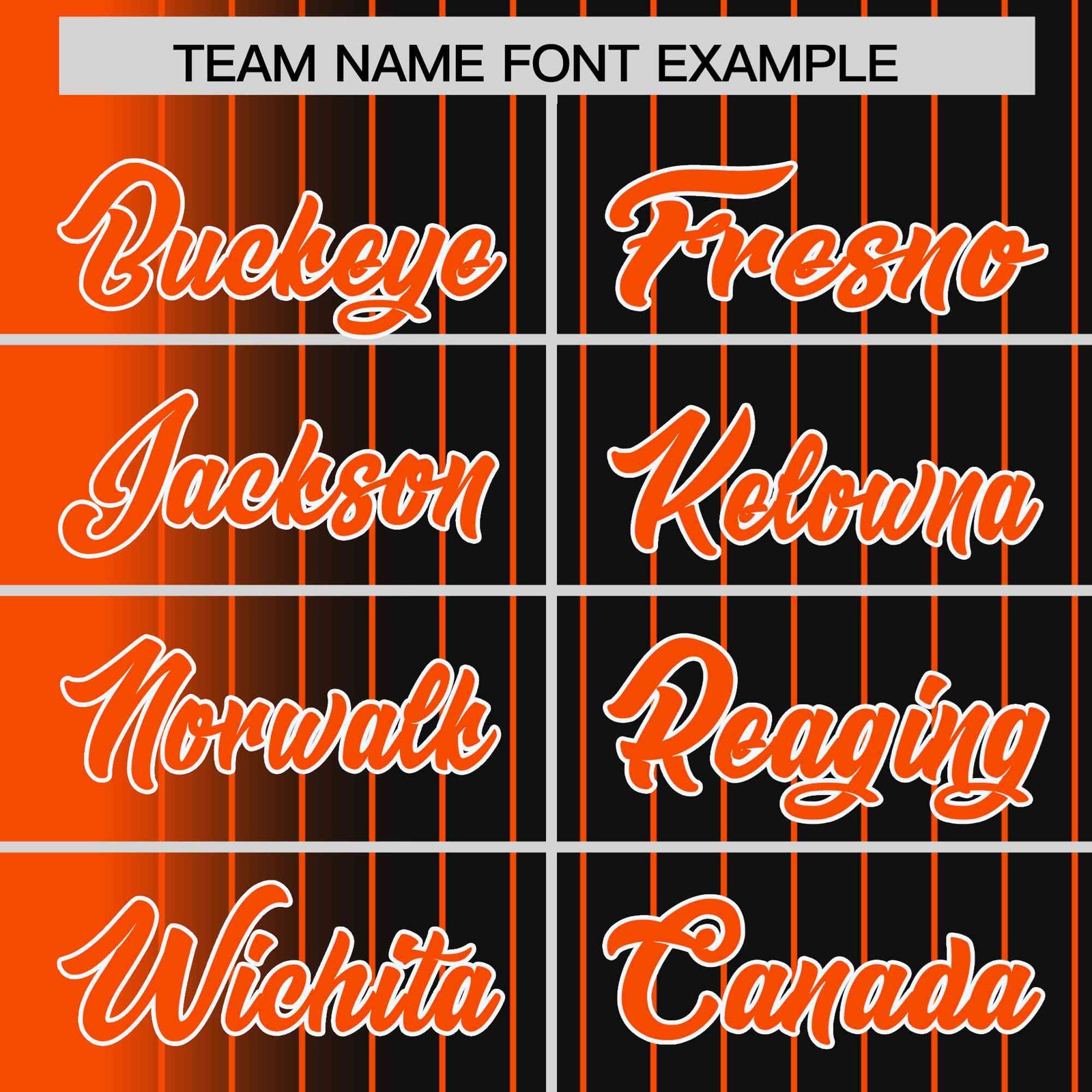 Custom Black Orange Pinstripe Orange-White Gradient Fashion Varsity Full-Snap Jacket