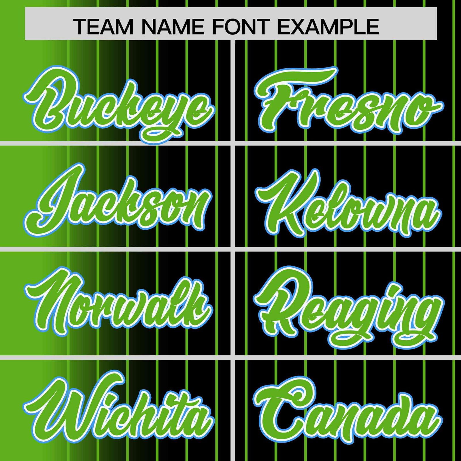 Custom Black Neon Green Pinstripe Powder Blue-Neon Green Gradient Fashion Varsity Full-Snap Jacket