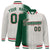 Custom Cream Green Pinstripe Red-Green Gradient Fashion Varsity Full-Snap Jacket