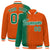 Custom Orange Kelly Green Pinstripe White-Kelly Green Gradient Fashion Varsity Full-Snap Jacket