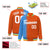 Custom Orange Powder Blue Pinstripe White-Powder Blue Gradient Fashion Varsity Full-Snap Jacket