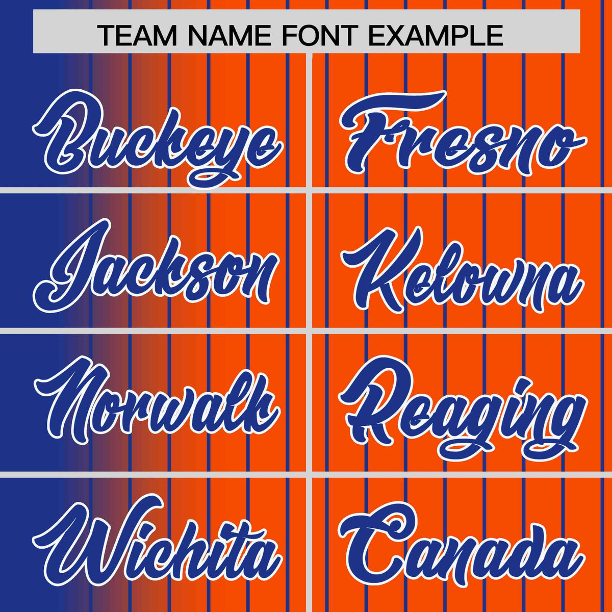 Custom Orange Royal Blue Pinstripe White-Royal Blue Gradient Fashion Varsity Full-Snap Jacket