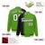 Custom Neon Green Black Pinstripe White-Black Gradient Fashion Varsity Full-Snap Jacket