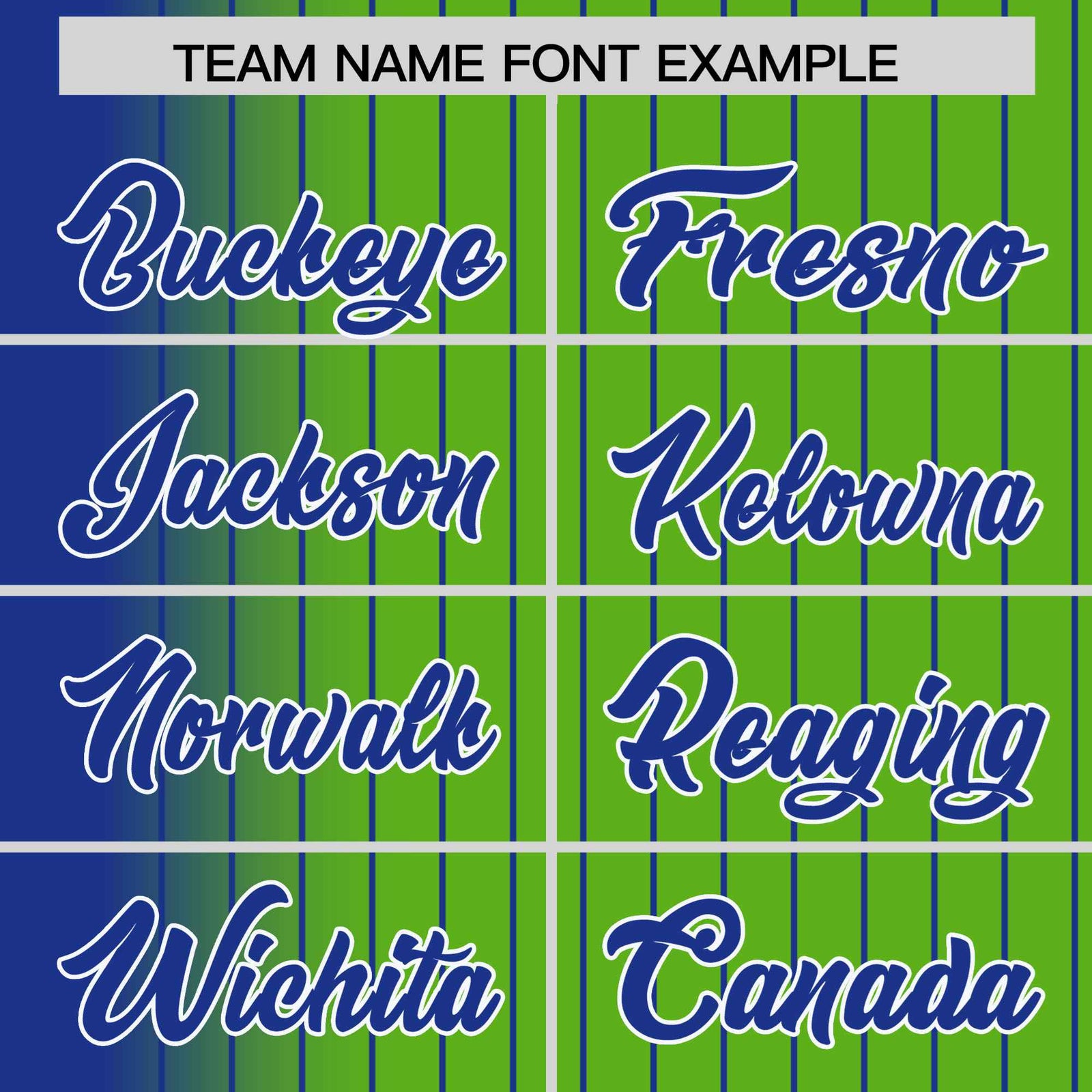 Custom Neon Green Royal-Blue Pinstripe White-Royal Blue Gradient Fashion Varsity Full-Snap Jacket