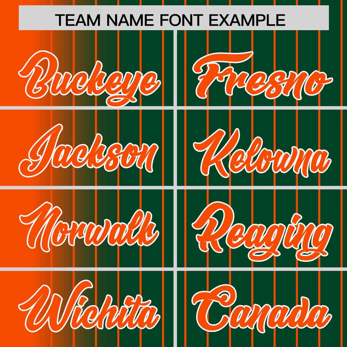 Custom Green Orange Pinstripe White-Orange Gradient Fashion Varsity Full-Snap Jacket