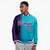 Custom Aqua Purple Pinstripe White-Purple Gradient Fashion Varsity Full-Snap Jacket