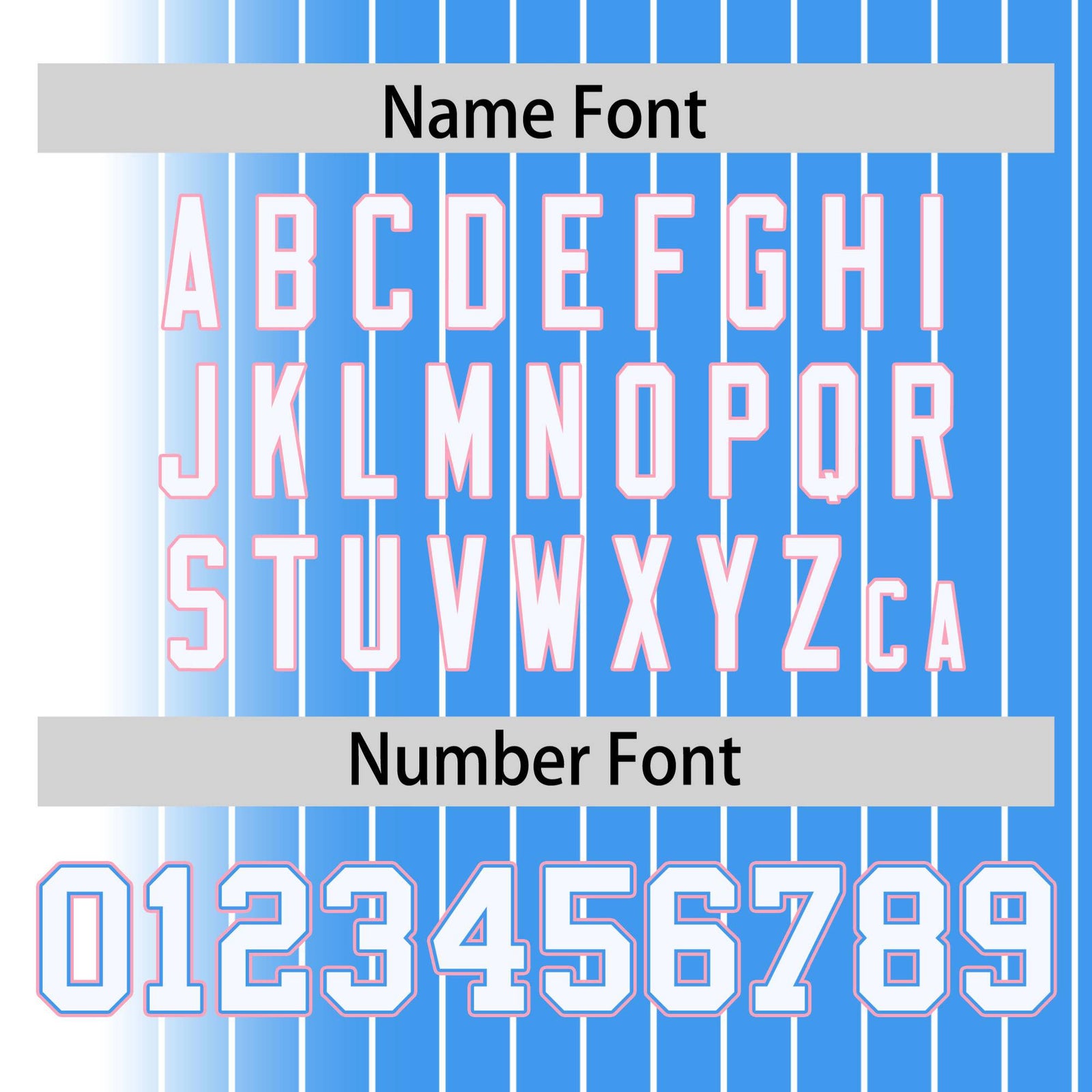 Custom Powder Blue White Pinstripe Powder Blue-White Gradient Fashion Varsity Full-Snap Jacket