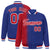 Custom Royal Blue Red Pinstripe White-Red Gradient Fashion Varsity Full-Snap Jacket