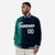 Custom Navy Aqua Pinstripe Gray-Aqua Gradient Fashion Varsity Full-Snap Jacket