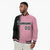 Custom Light Pink Black Pinstripe White-Black Gradient Fashion Varsity Full-Snap Jacket