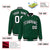 Custom Green White-Black Varsity Full-Snap Star Pattern Letterman Baseball Jacket