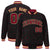 Custom Black Red-Old Gold Varsity Full-Snap Star Pattern Letterman Baseball Jacket