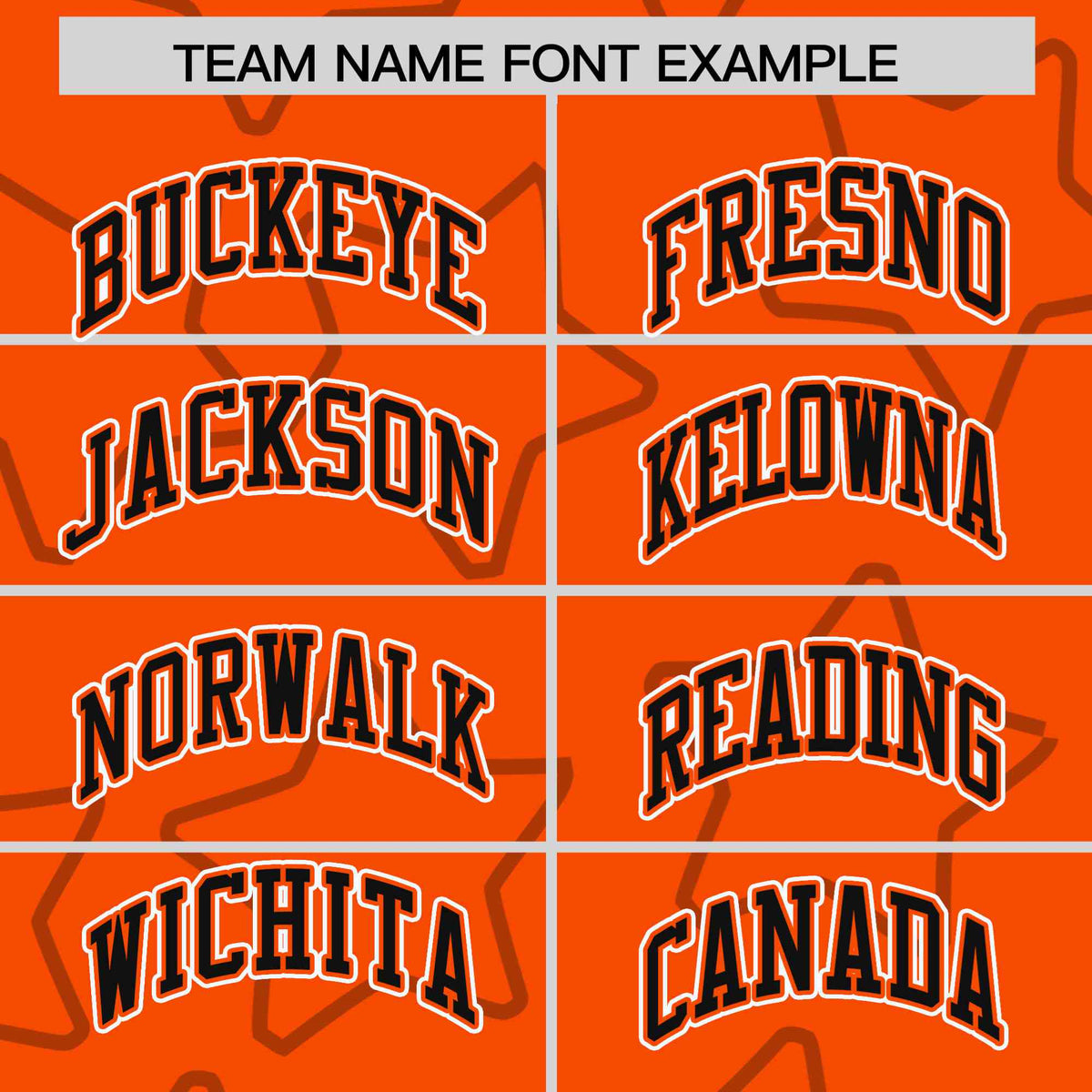 Custom Orange Black-White Varsity Full-Snap Star Pattern Letterman Baseball Jacket