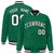 Custom Kelly Green White-Black Varsity Full-Snap Star Pattern Letterman Baseball Jacket