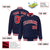 Custom Navy Red-White Varsity Full-Snap Star Pattern Letterman Baseball Jacket