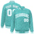 Custom Aqua White Varsity Full-Snap Star Pattern Letterman Baseball Jacket