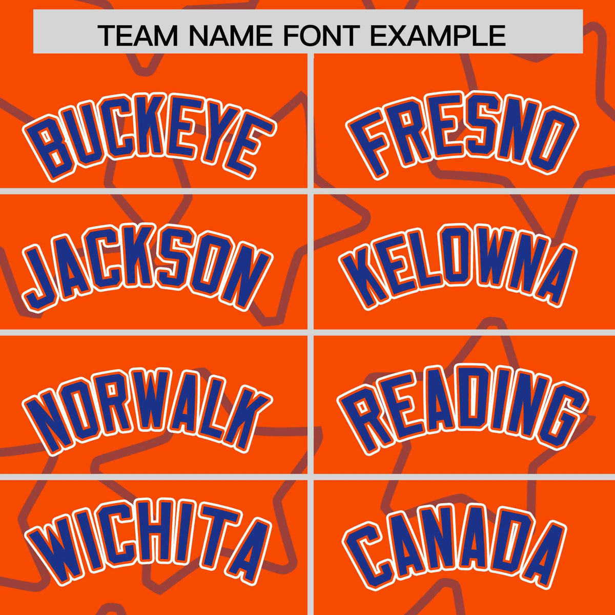 Custom Orange-Royal Blue Varsity Full-Snap Star Pattern Letterman Baseball Jacket