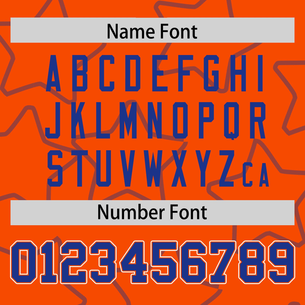 Custom Orange-Royal Blue Varsity Full-Snap Star Pattern Letterman Baseball Jacket