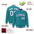 Custom Aqua White-Purple Varsity Full-Snap Star Pattern Letterman Baseball Jacket