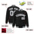 Custom Black Gray-White Varsity Full-Snap Star Pattern Letterman Baseball Jacket