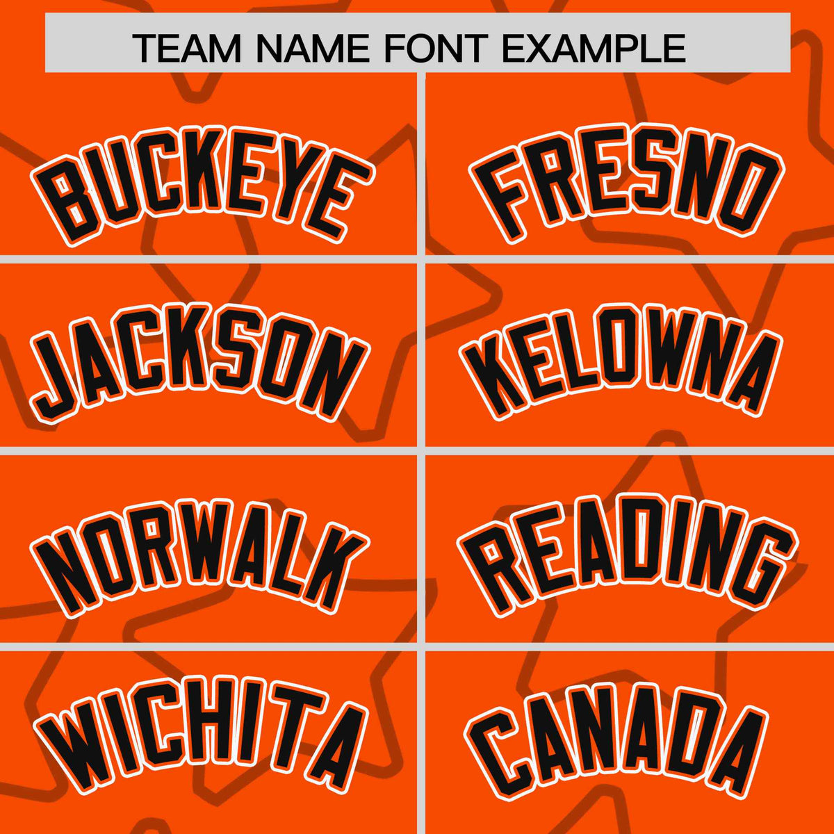 Custom Orange Black-White Varsity Full-Snap Star Pattern Letterman Baseball Jacket