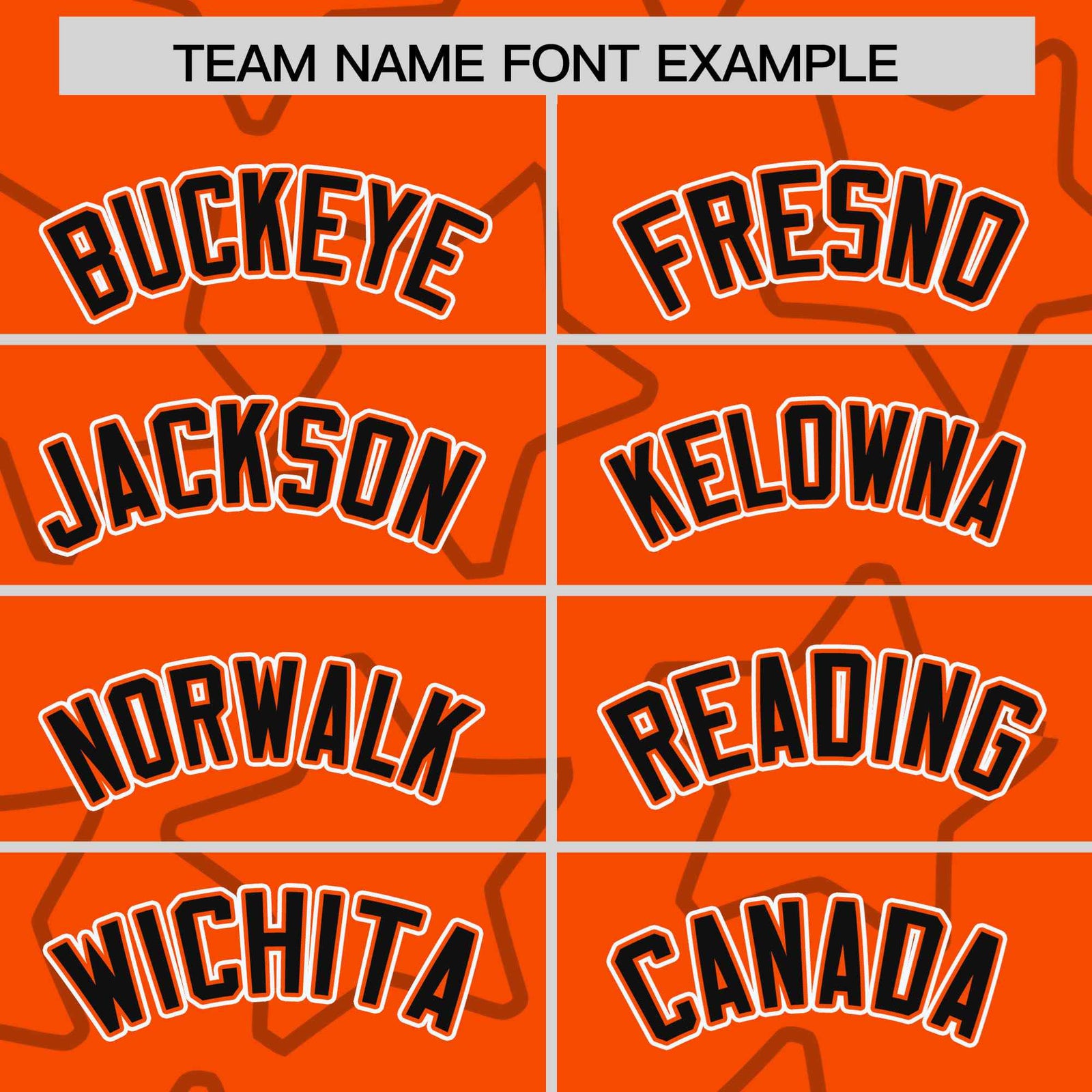 Custom Orange Black-White Varsity Full-Snap Star Pattern Letterman Baseball Jacket