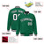 Custom Kelly Green White-Black Varsity Full-Snap Star Pattern Letterman Baseball Jacket