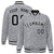 Custom Gray Black-White Varsity Full-Snap Star Pattern Letterman Baseball Jacket