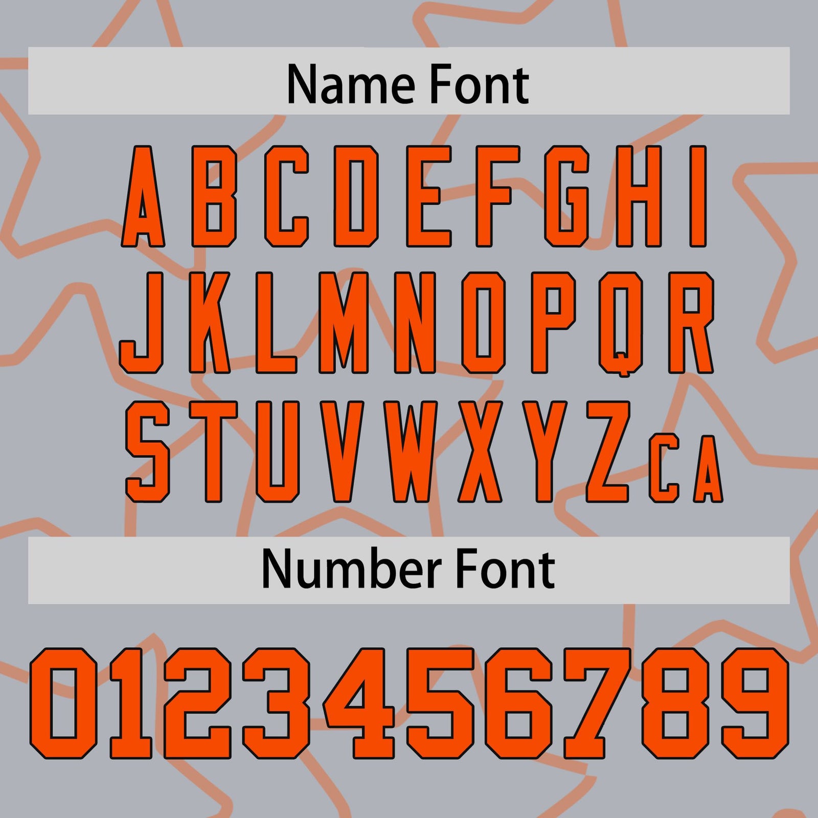 Custom Gray Orange-Black Varsity Full-Snap Star Pattern Letterman Baseball Jacket