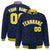 Custom Navy Gold-White Varsity Full-Snap Star Pattern Letterman Baseball Jacket