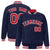 Custom Navy Red-White Varsity Full-Snap Star Pattern Letterman Baseball Jacket