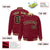 Custom Crimson Black-Old-Gold Varsity Full-Snap Star Pattern Letterman Baseball Jacket