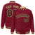 Custom Crimson Black-Old-Gold Varsity Full-Snap Star Pattern Letterman Baseball Jacket