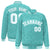 Custom Aqua White Varsity Full-Snap Star Pattern Letterman Baseball Jacket