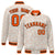 Custom Cream Orange-Black Varsity Full-Snap Star Pattern Letterman Baseball Jacket