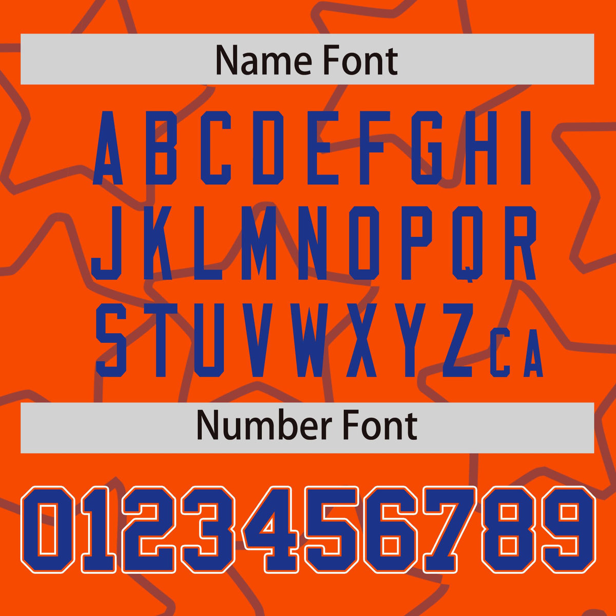 Custom Orange-Royal Blue Varsity Full-Snap Star Pattern Letterman Baseball Jacket