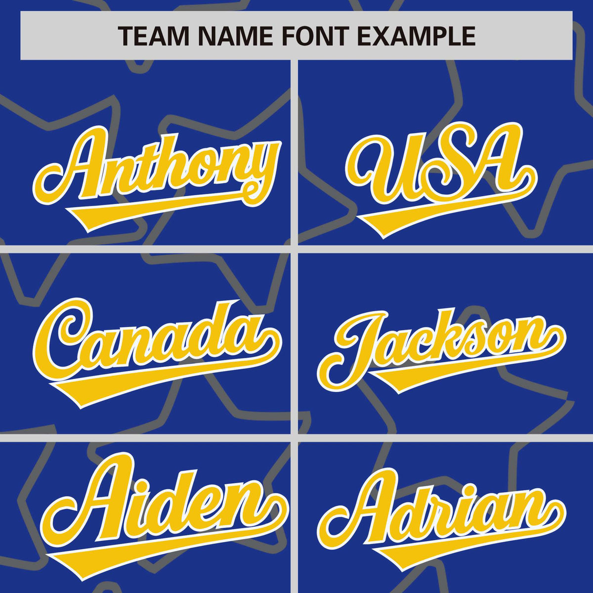 Custom Royal Blue Gold-White Varsity Full-Snap Star Pattern Letterman Baseball Jacket