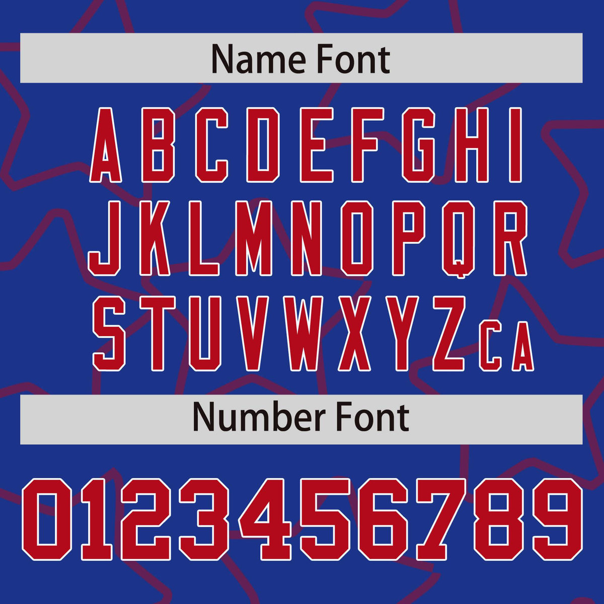 Custom Royal Blue Red-White Varsity Full-Snap Star Pattern Letterman Baseball Jacket