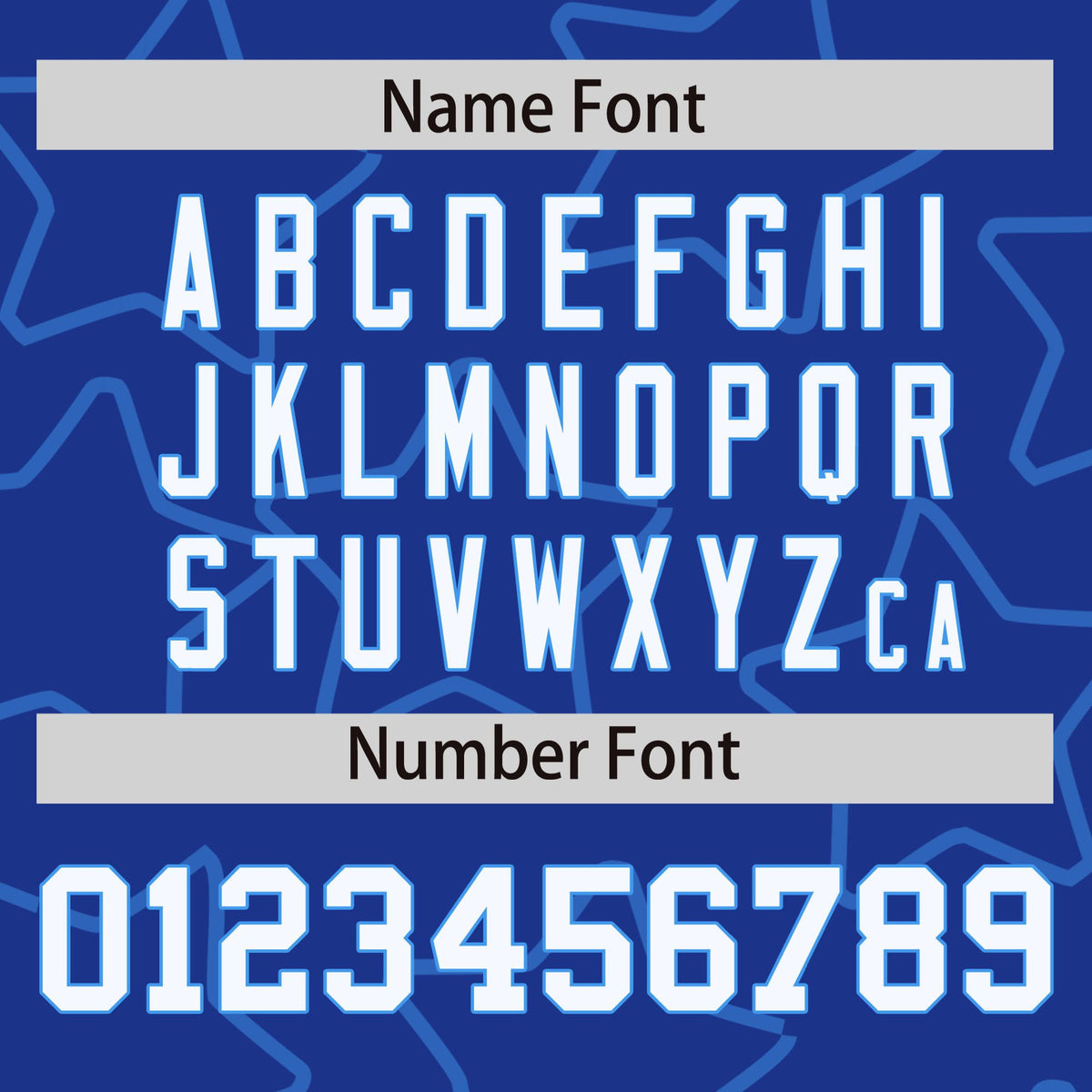 Custom Royal Blue White-Powder Blue Varsity Full-Snap Star Pattern Letterman Baseball Jacket