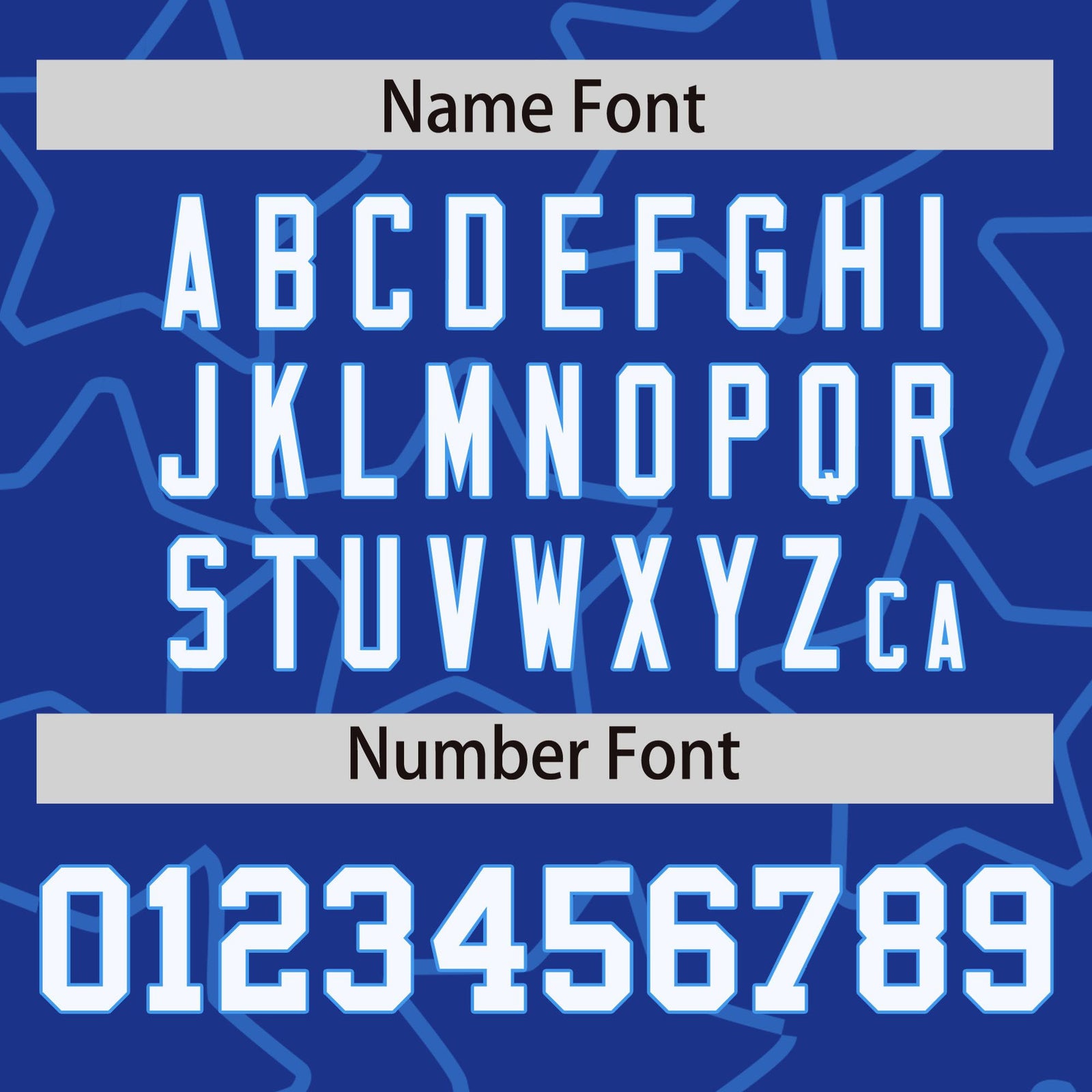 Custom Royal Blue White-Powder Blue Varsity Full-Snap Star Pattern Letterman Baseball Jacket