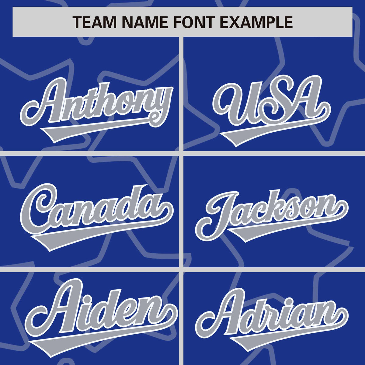Custom Royal Blue Gray-White Varsity Full-Snap Star Pattern Letterman Baseball Jacket
