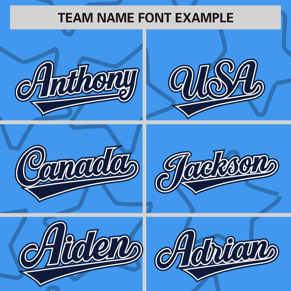 Custom Powder Blue Navy-White Varsity Full-Snap Star Pattern Letterman Baseball Jacket