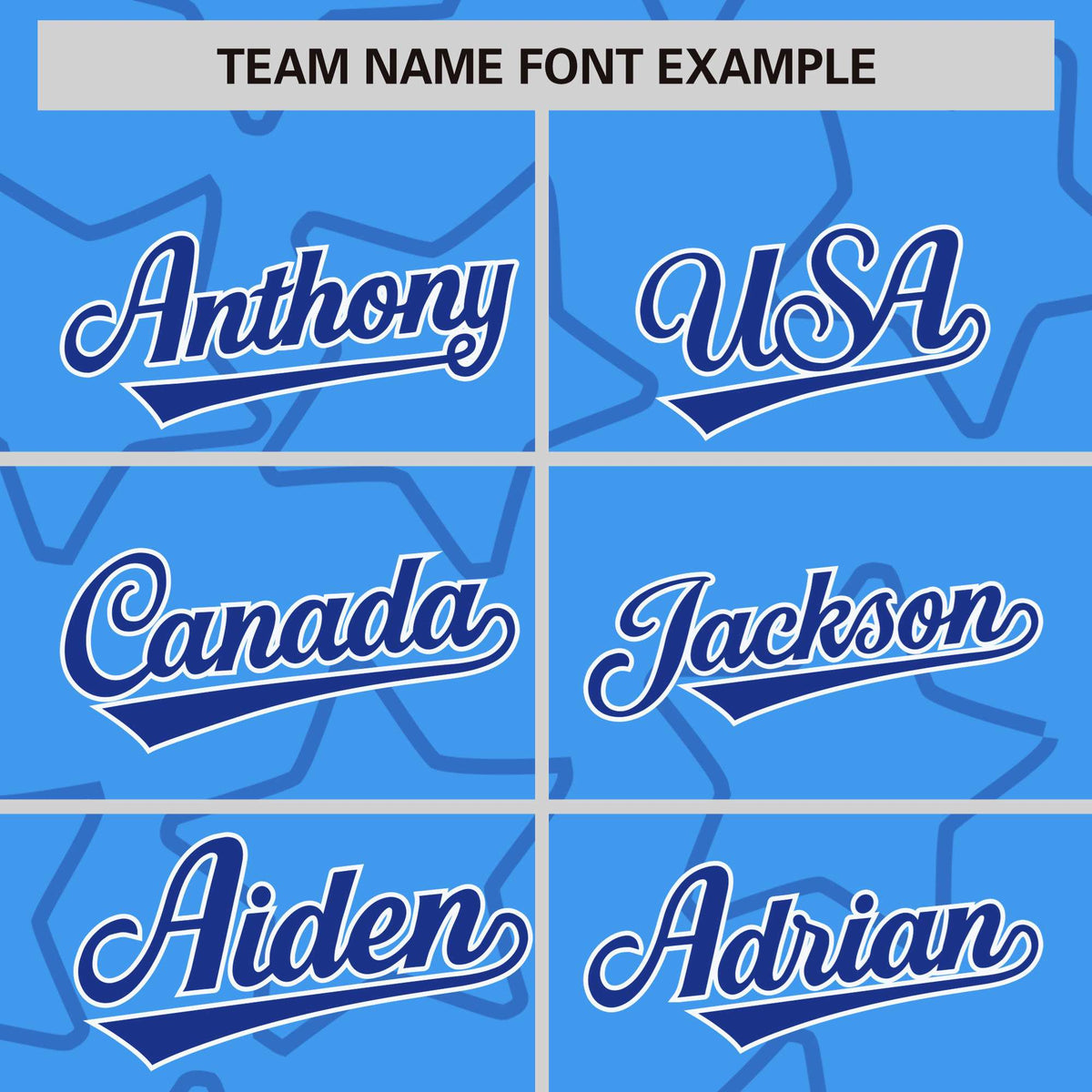 Custom Powder Blue Royal Blue-White Varsity Full-Snap Star Pattern Letterman Baseball Jacket