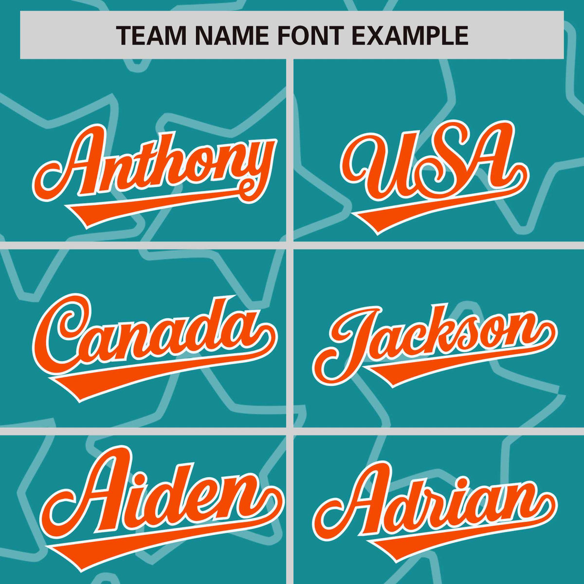 Custom Aqua Orange-White Varsity Full-Snap Star Pattern Letterman Baseball Jacket