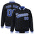 Custom Black Royal Blue-White Varsity Full-Snap Star Pattern Letterman Baseball Jacket