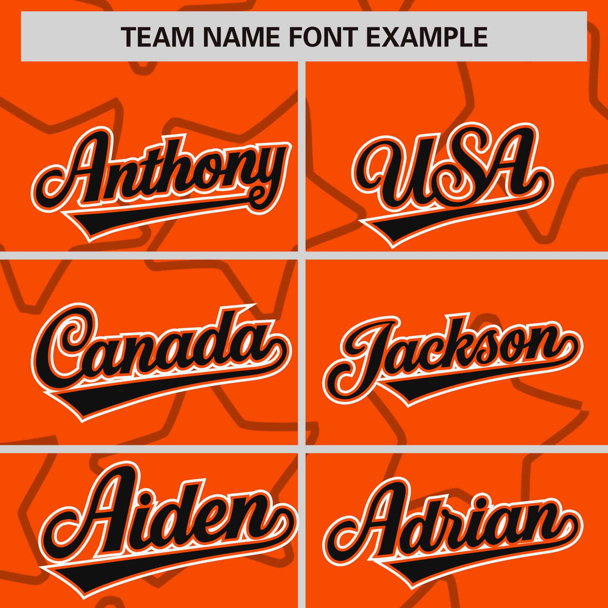 Custom Orange Black-White Varsity Full-Snap Star Pattern Letterman Baseball Jacket